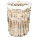 Vasketøjskurv med låg 2 pcs Naturlig grå Kubu rattan