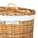Vasketøjskurv med låg 2 pcs Naturlig Brun Kubu rattan