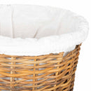 Vasketøjskurv med låg 2 pcs Naturlig Brun Kubu rattan