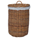 Vasketøjskurv med låg 2 pcs Naturlig Brun Kubu rattan