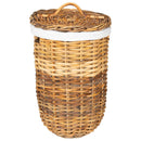 Vasketøjskurv med låg 2 pcs Naturlig Brun Kubu rattan