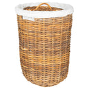 Vasketøjskurv med låg 2 pcs Naturlig Brun Kubu rattan
