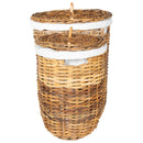 Vasketøjskurv med låg 2 pcs Naturlig Brun Kubu rattan
