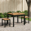 Sofabord Naturfarvet og sort 50 x 48,5 x 36 cm