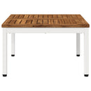 Sofabord Natur og hvid 60 x 60,5 x 36 cm Massivt Akacietræ