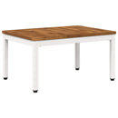 Sofabord Natur og hvid 49 x 68,5 x 36 cm Massivt Akacietræ