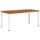 Sofabord Natur og hvid 50 x 100,5 x 45 cm Massivt Akacietræ