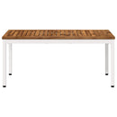 Sofabord Natur og hvid 50 x 100,5 x 45 cm Massivt Akacietræ