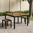Sofabord Naturfarvet og sort 100 x 100,5 x 45 cm