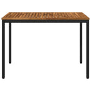 Havemiddagstabel Naturfarvet og sort 108,5 x 55 x 75 cm