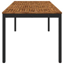 Havemiddagstabel Naturfarvet og sort 147 x 88,5 x 75 cm