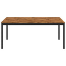 Havemiddagstabel Naturfarvet og sort 180 x 88,5 x 75 cm