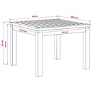 Sofabord Hvid 50 x 48,5 x 36 cm Massivt Akacietræ