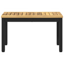 Sofabord Hvid og sort 60,5 x 30 x 36 cm Massivt Akacietræ