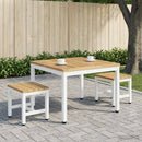 Sofabord Hvid 60 x 60,5 x 36 cm Massivt Akacietræ