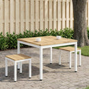 Sofabord Hvid 80 x 80,5 x 45 cm Massivt Akacietræ