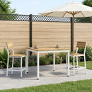 Sofabord Hvid 80 x 80,5 x 45 cm Massivt Akacietræ