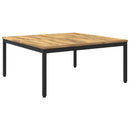 Sofabord Hvid og sort 100 x 100,5 x 45 cm Massivt Akacietræ