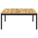 Sofabord Hvid og sort 100 x 100,5 x 45 cm Massivt Akacietræ