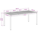 Havemiddagstabel Hvid og sort 180 x 88,5 x 75 cm