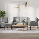 Sofasæt med pude 3 pcs Lysegrå 115 x 56 x 80 cm Krydsfinér