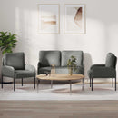 Sofasæt med pude 3 pcs Mørkegrå 115 x 56 x 80 cm Krydsfinér