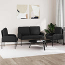 Sofasæt med pude 3 pcs Sort 115 x 56 x 80 cm Krydsfinér