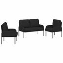 Sofasæt med pude 3 pcs Sort 115 x 56 x 80 cm Krydsfinér