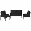 Sofasæt med pude 3 pcs Sort 115 x 56 x 80 cm Krydsfinér