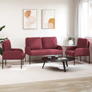 Sofasæt med pude 3 pcs Vinrød 115 x 56 x 80 cm Krydsfinér