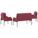 Sofasæt med pude 3 pcs Vinrød 115 x 56 x 80 cm Krydsfinér