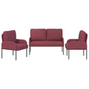 Sofasæt med pude 3 pcs Vinrød 115 x 56 x 80 cm Krydsfinér