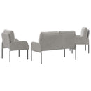 Sofasæt med pude 3 pcs Lysegrå 115 x 56 x 80 cm Krydsfinér
