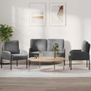 Sofasæt med pude 3 pcs Mørkegrå 115 x 56 x 80 cm Krydsfinér