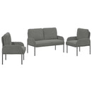 Sofasæt med pude 3 pcs Mørkegrå 115 x 56 x 80 cm Krydsfinér