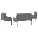 Sofasæt med pude 3 pcs Mørkegrå 115 x 56 x 80 cm Krydsfinér