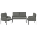 Sofasæt med pude 3 pcs Mørkegrå 115 x 56 x 80 cm Krydsfinér