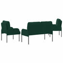 Sofasæt med pude 3 pcs Mørkegrøn 115 x 56 x 80 cm Krydsfinér