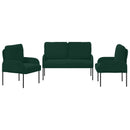 Sofasæt med pude 3 pcs Mørkegrøn 115 x 56 x 80 cm Krydsfinér