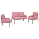 Sofasæt med pude 3 pcs Lyserød 115 x 56 x 80 cm Krydsfinér