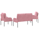 Sofasæt med pude 3 pcs Lyserød 115 x 56 x 80 cm Krydsfinér