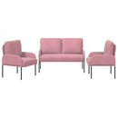Sofasæt med pude 3 pcs Lyserød 115 x 56 x 80 cm Krydsfinér