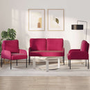 Sofasæt med pude 3 pcs Vinrød 115 x 56 x 80 cm Krydsfinér
