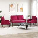 Sofasæt med pude 3 pcs Vinrød 115 x 56 x 80 cm Krydsfinér