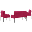 Sofasæt med pude 3 pcs Vinrød 115 x 56 x 80 cm Krydsfinér
