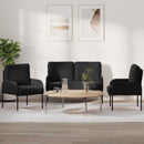 Sofasæt med pude 3 pcs Sort 115 x 56 x 80 cm Krydsfinér