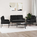 Sofasæt med pude 3 pcs Sort 115 x 56 x 80 cm Krydsfinér