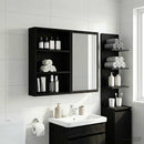 Badeværelsesvægskab Sort Eg 40 x 10 x 60,5 cm Konstrueret træ