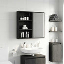 Badeværelsesvægskab Sort Eg 40 x 14 x 70 cm Konstrueret træ