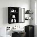 Badeværelsesvægskab Sort Eg 40 x 16 x 62,5 cm Konstrueret træ